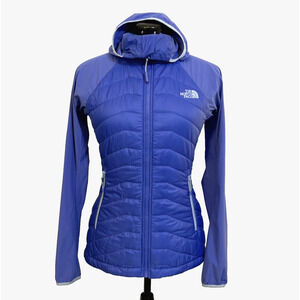 The North Face Progressor Insulated Hybrid‎ Hoodie Jacket SZ Sm Blue "Primaloft"